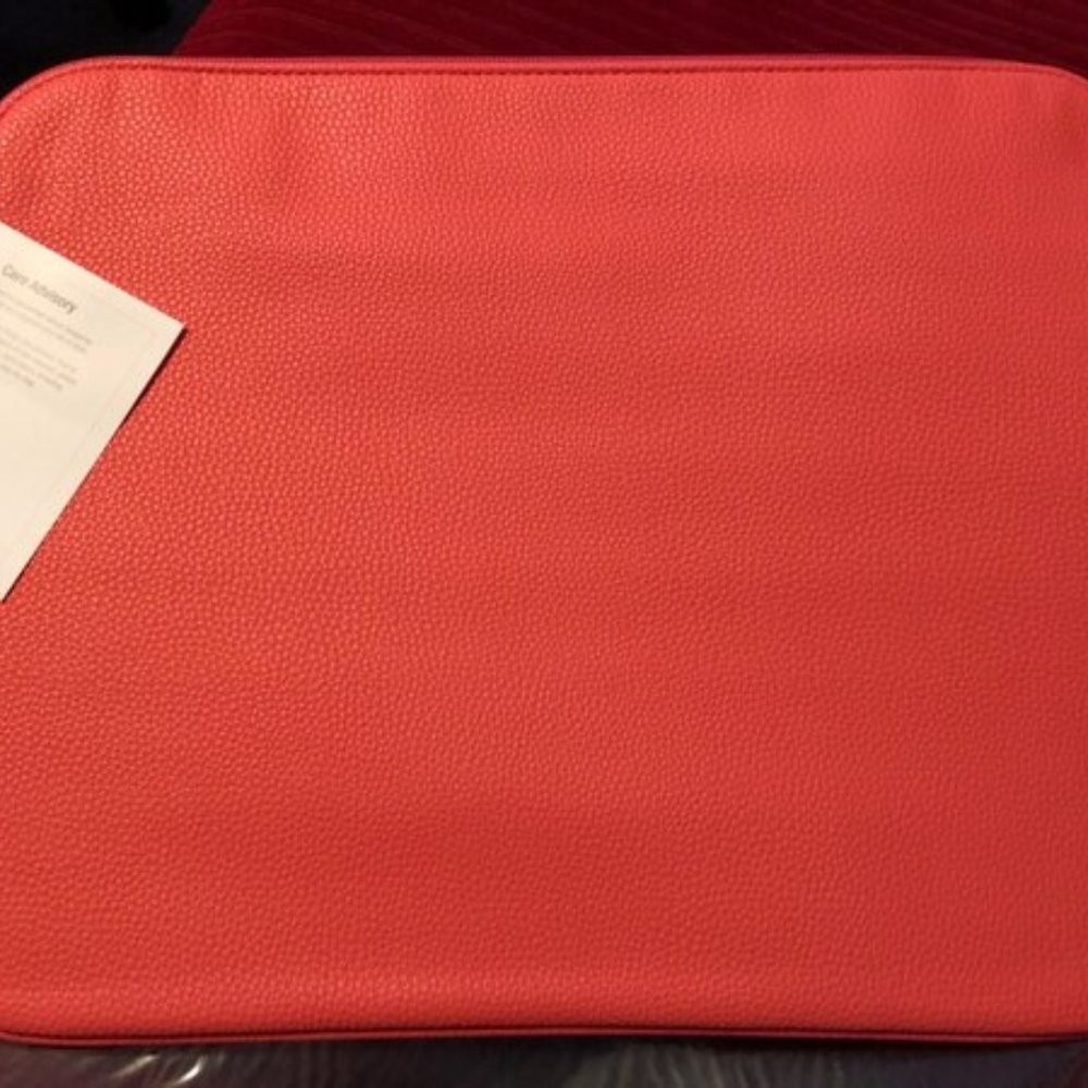 Red Faux Leather Laptop Case